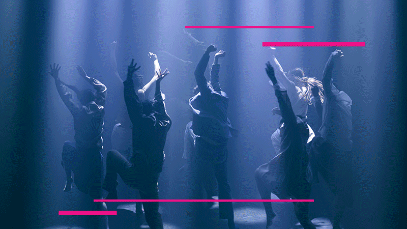 A gif of different performers on a stage