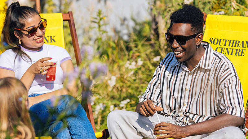 A gif of people enjoying Summer Time at the Southbank Centre