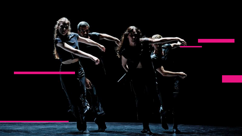 A gif of different performers on a stage