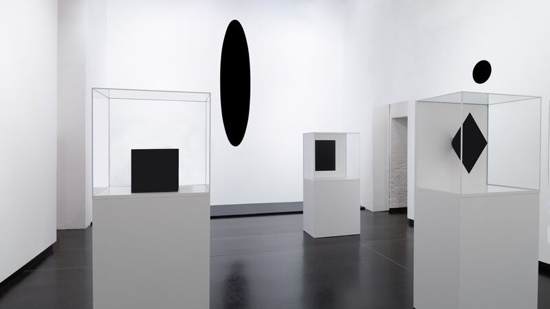 Vantablack works in plinths by Anish Kapoor at the Palazzo Manfin in Venice