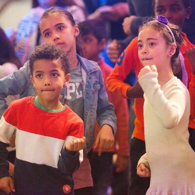 Children enjoying a dance event