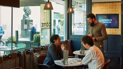 Cote Brasserie, Royal Festival Hall interior with customers being served