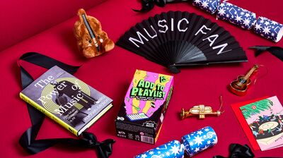 A flat lay of products from the Southbank Centre Shop's music collection.