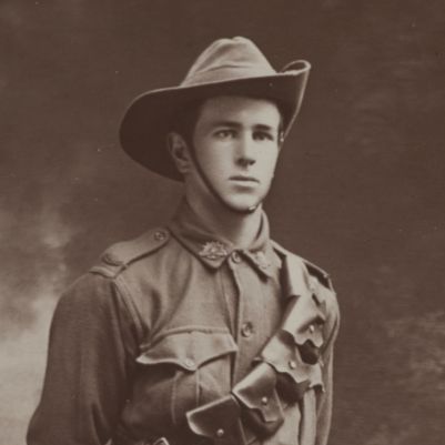 Sepia image of a soldier in uniform