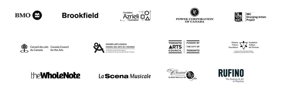Thank you to our sponsors and supporters: BMO Financial Group, Canada Council for the Arts, Ontario Arts Council, Toronto Arts Council, Ontario Trillium Foundation and Azrieli Foundation 