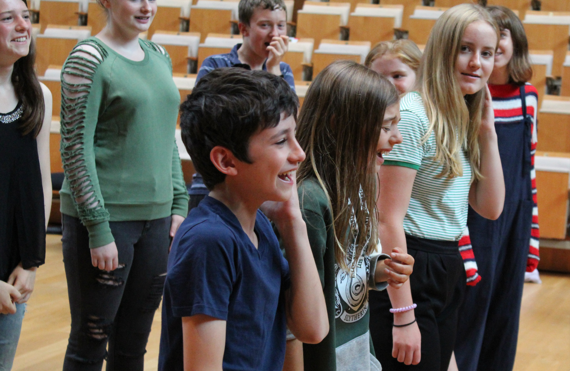 A group of young people laughing