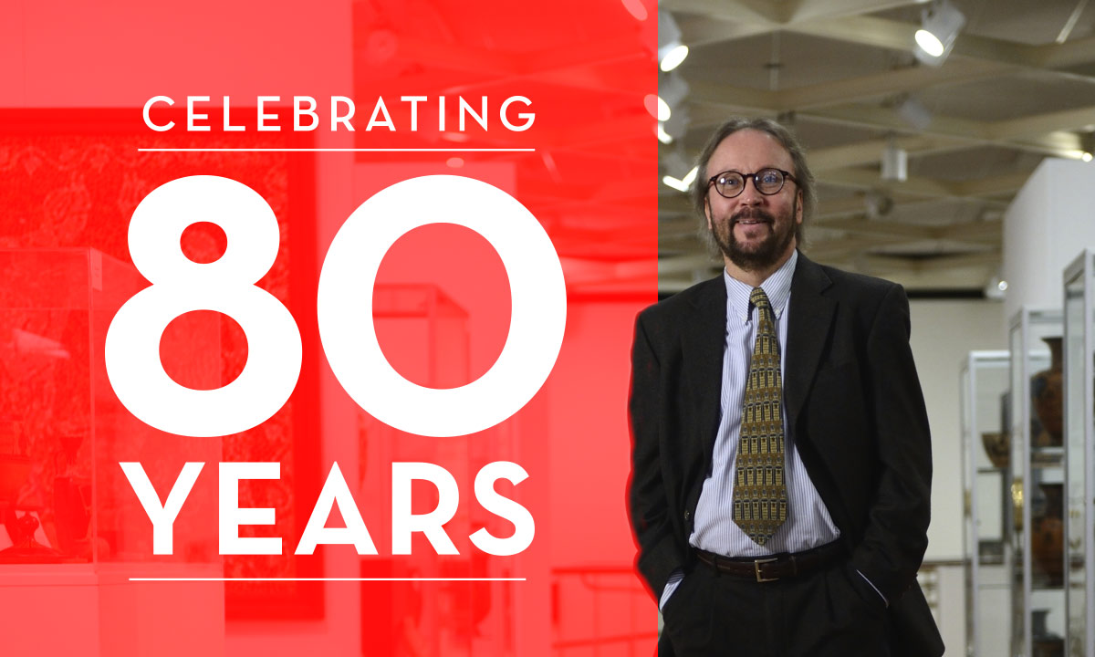 Museum director, Robert Saarnio and "Celebrating 80 Years"
