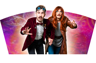 Two Cabaret artists dressed as characters from Doctor Who