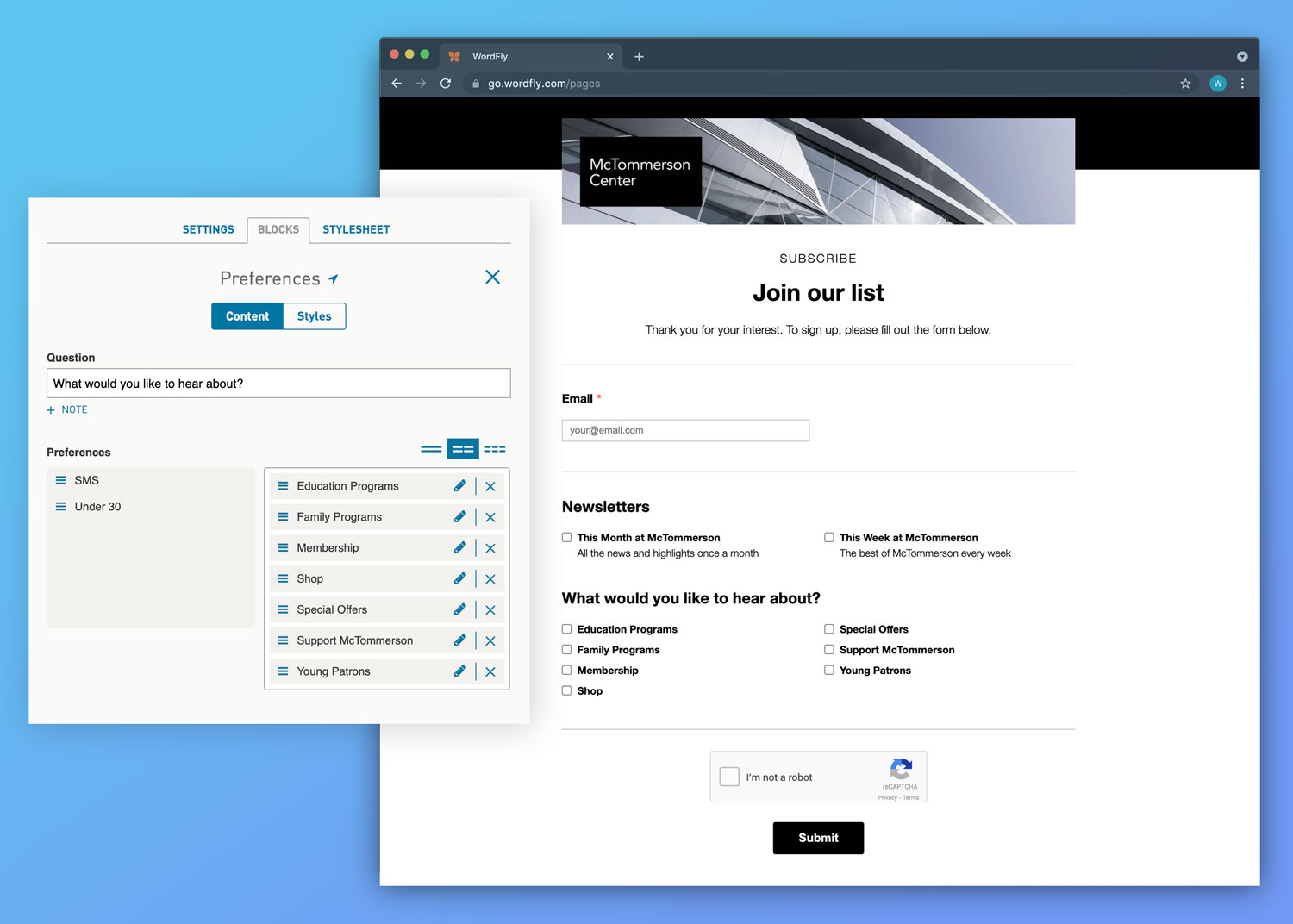 Build your signup process in Pages