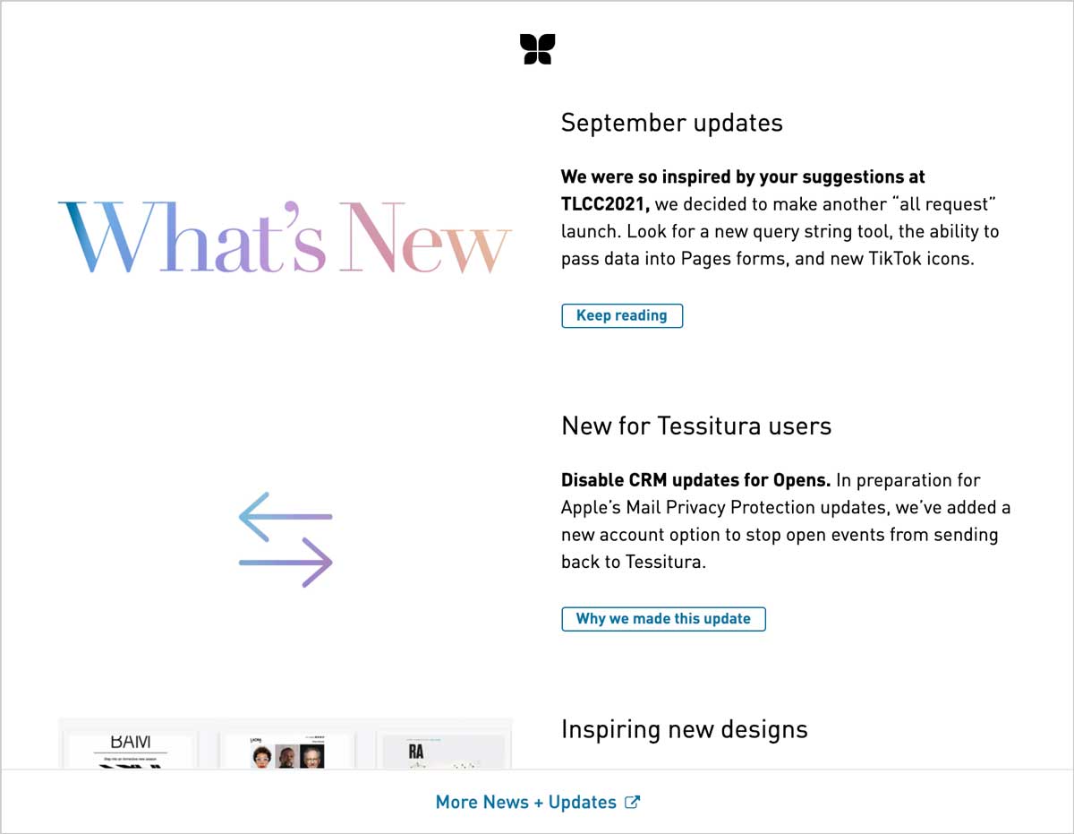 Screenshot of the new News + Updates modal in WordFly