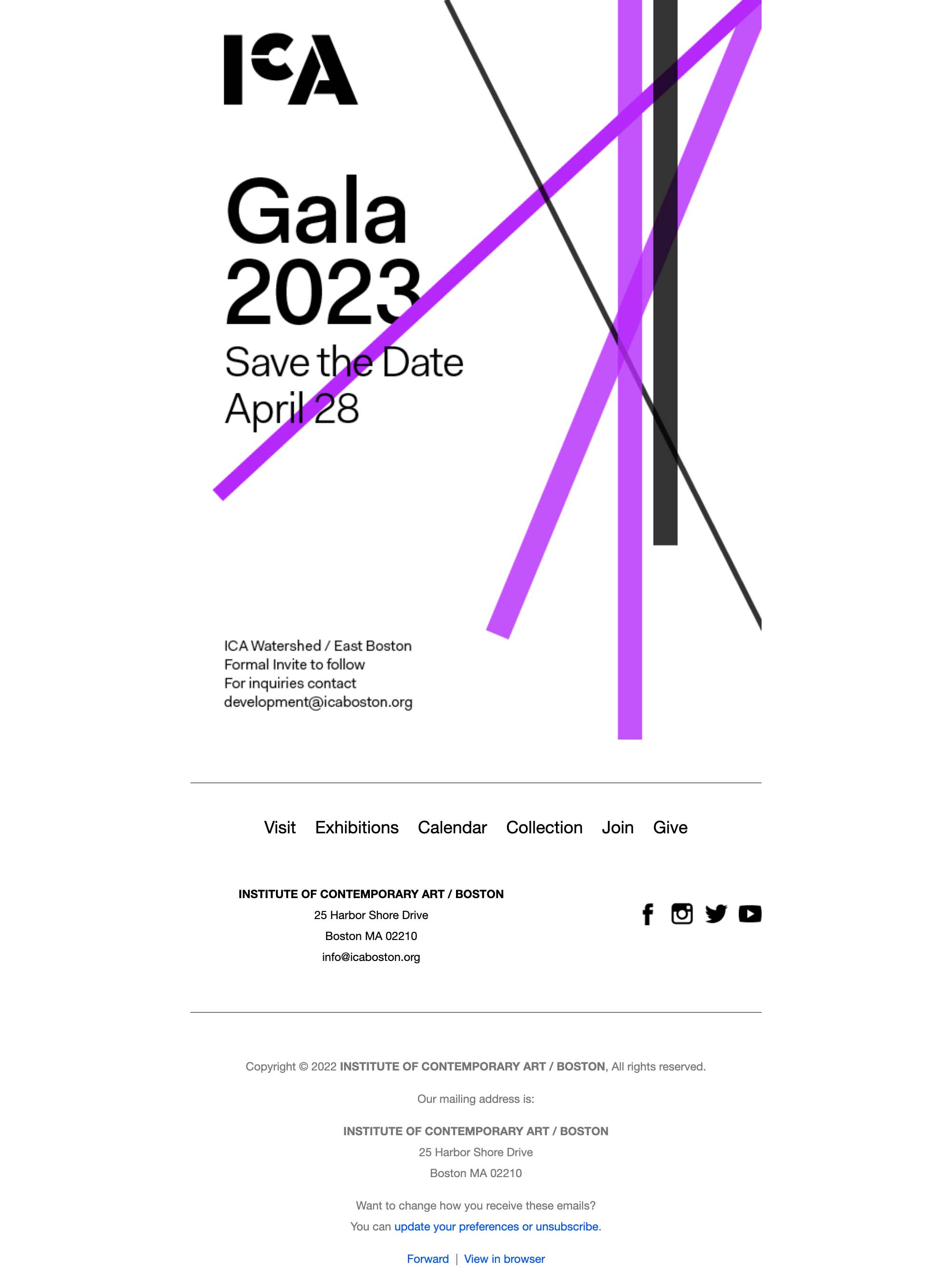 Save the Date: ICA Gala 2023 - desktop view