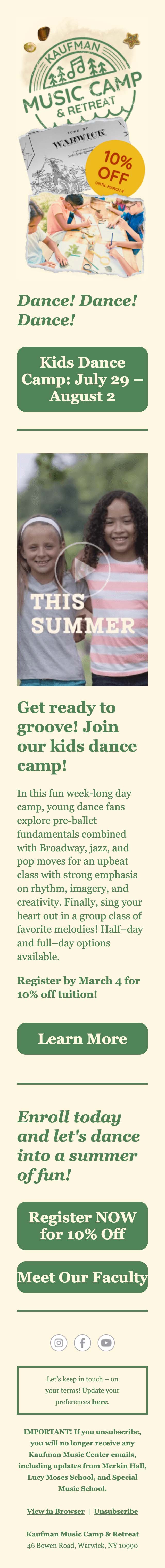 Your 10% Discount for Dance & Dalcroze Camp! - mobile view
