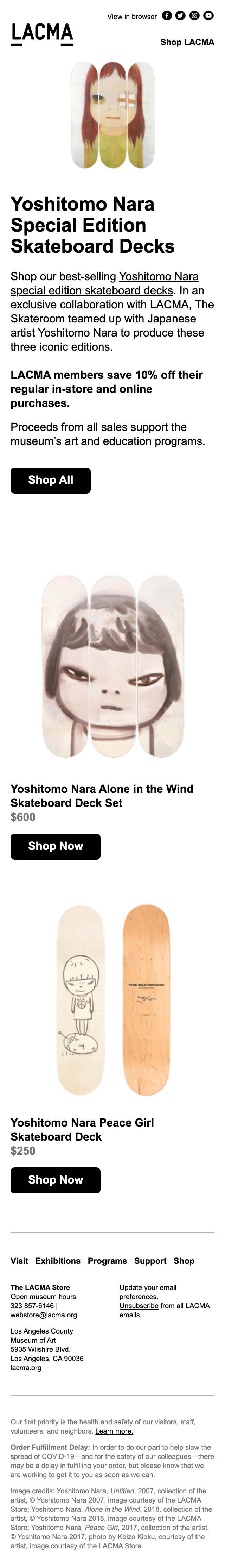 LACMA Store: Yoshitomo Nara Skateboard Decks - mobile view