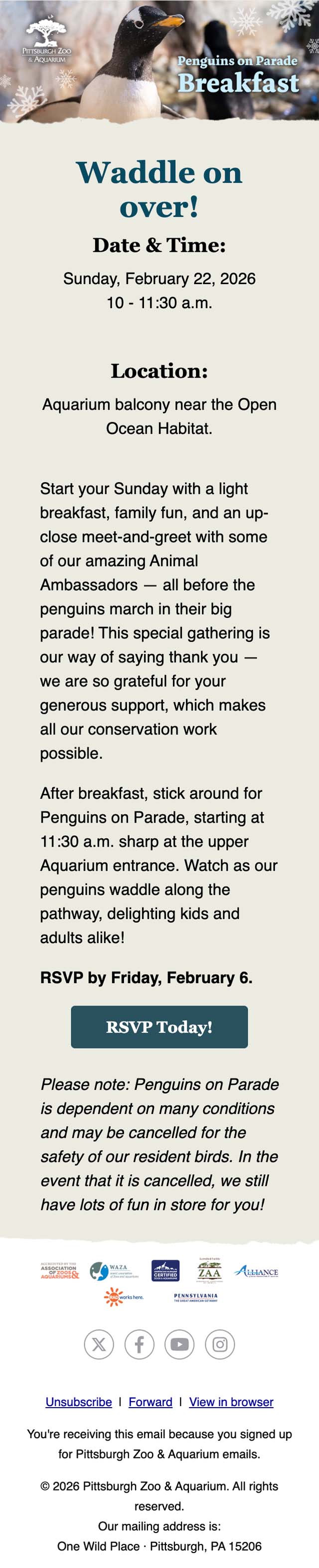 Waddle On Over! Penguins on Parade Breakfast 🐧 - mobile view