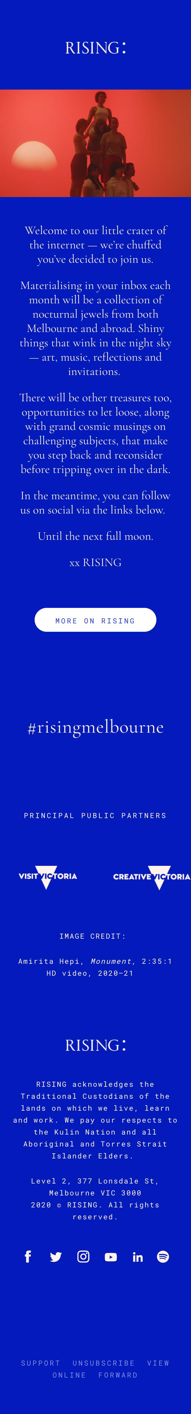 Welcome to RISING 🌕 - mobile view