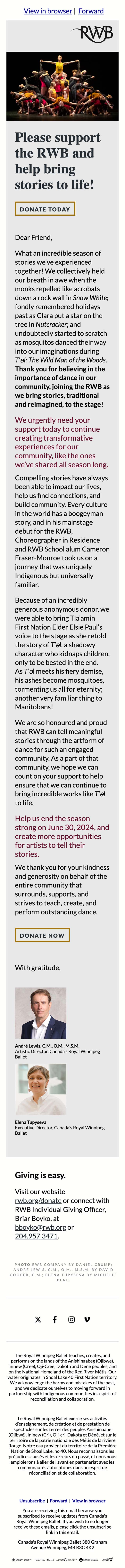 Support the Future of the RWB Today! - mobile view