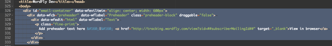 Add A Preheader Or Footer Block Wordfly Support