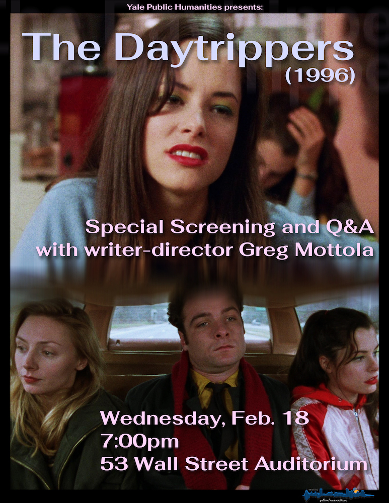 poster featuring stills from the Daytrippers film of actors Parker Posey, Liev Shrieber, and Hope Davis