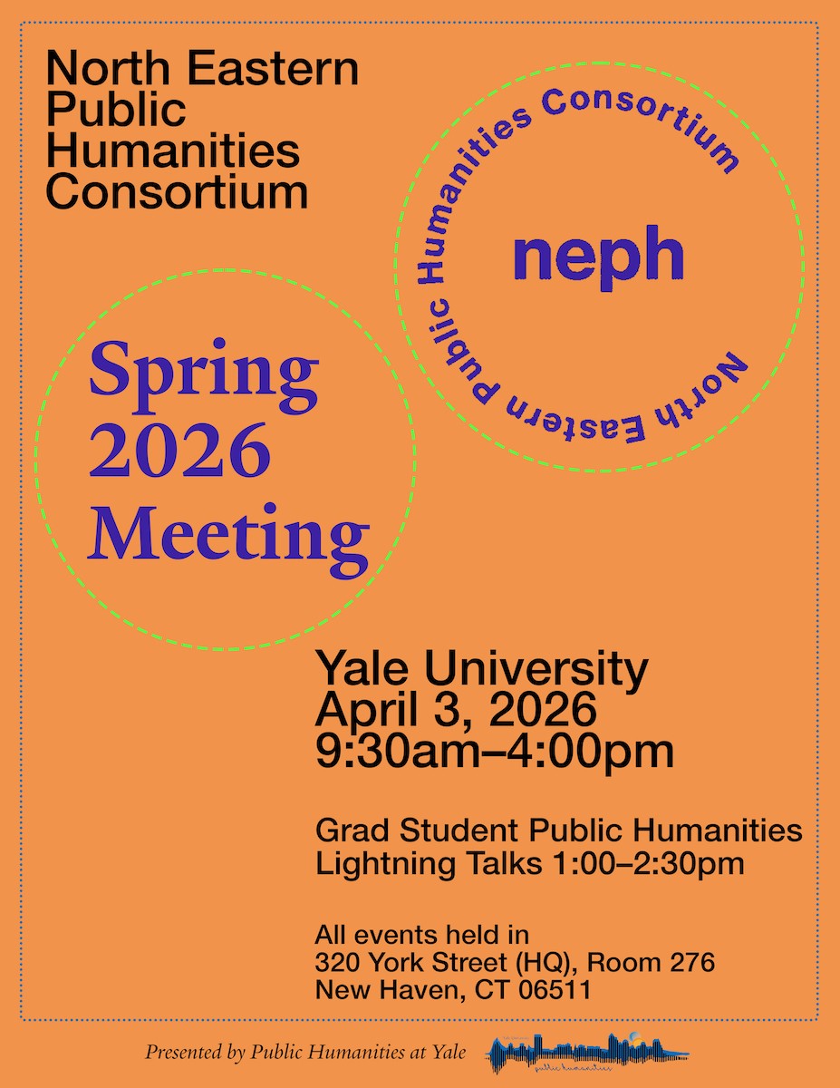 poster with orange and green circles featuring event info