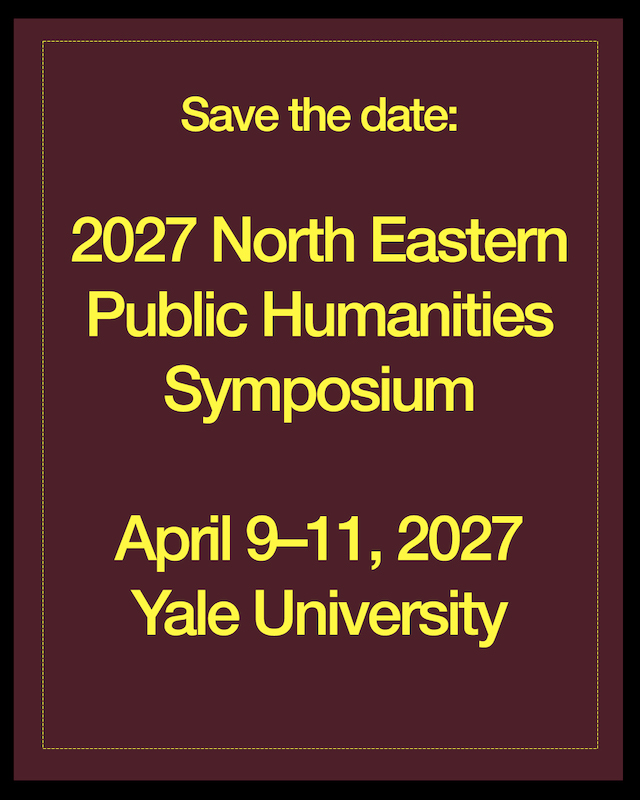 simple graphic with event info in yellow text on burgundy 
