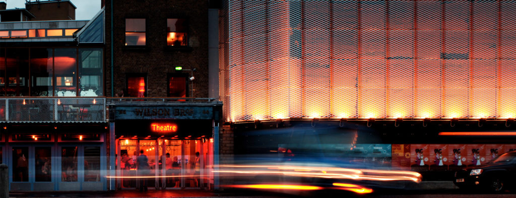 Exterior of the Young Vic at night